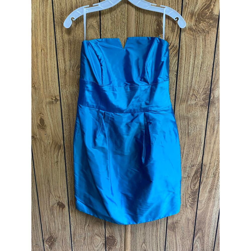 Siri Women Bodycon Mini Cocktail Paulette Dress Off-Shoulder Back Zip Blue M